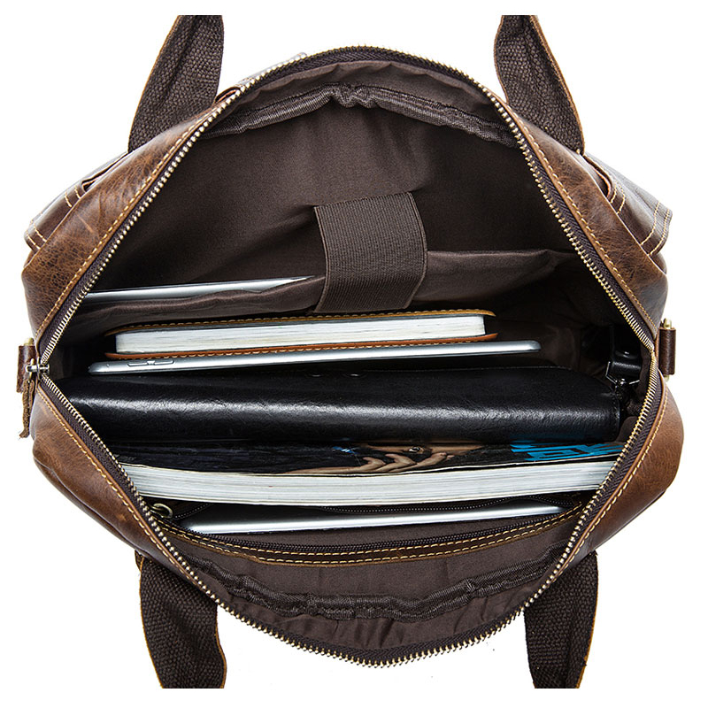 Genuine Leather Men's Handbag for Laptops