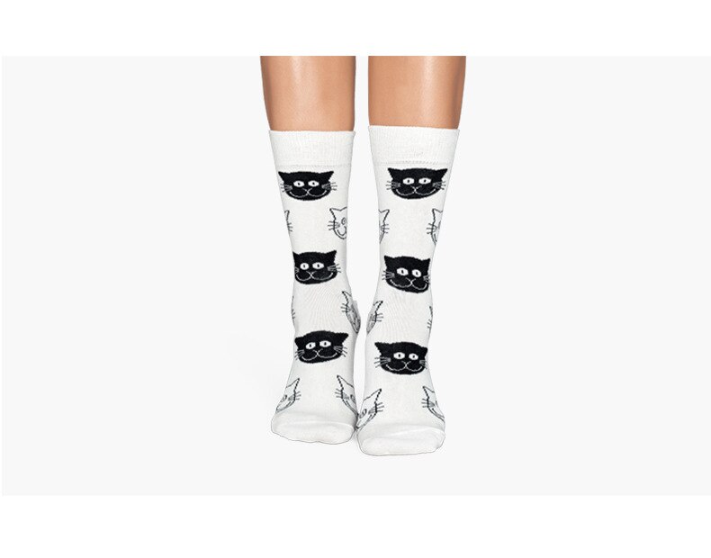 Women's Long Cats Printed Socks